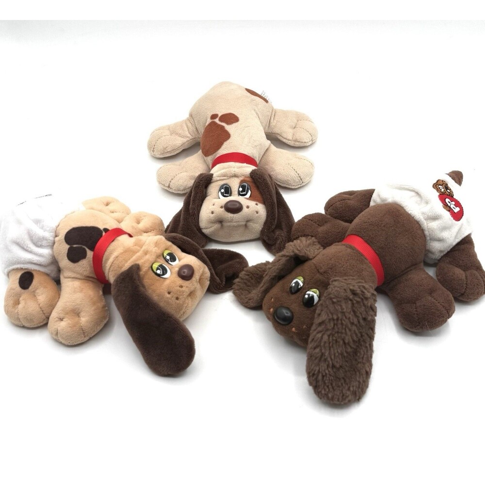Hasbro 2019 Pound Puppies BROWN SPOTTED PUPPY DOG 8" Plush STUFFED ANIMAL Lot